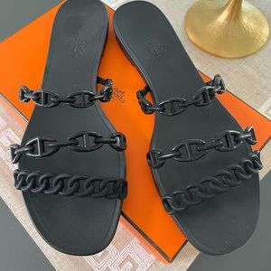 Hermes Rivage Jelly Sandal 41 Black